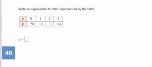ALGEBRA HELP!! Write an exponential function represented by the table.