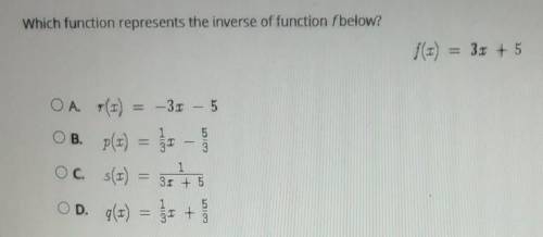 Please helpppp whats the inverse function