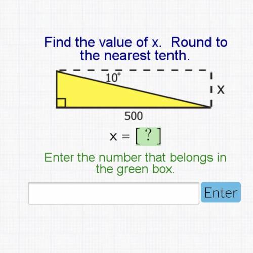 Find the value of x. Round to the nearest tenth. Please help!