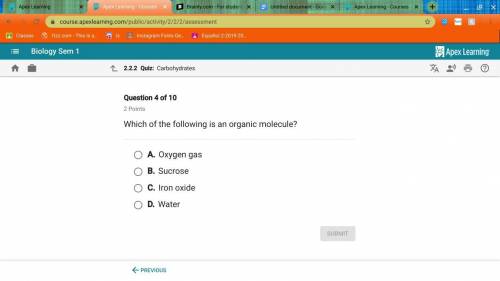 Which of the following is an organic molecule
