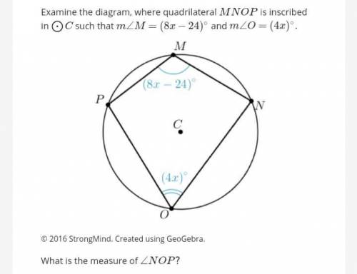 What is the measure of angle NOP