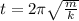 t = 2\pi \sqrt{ \frac{m}{k} }