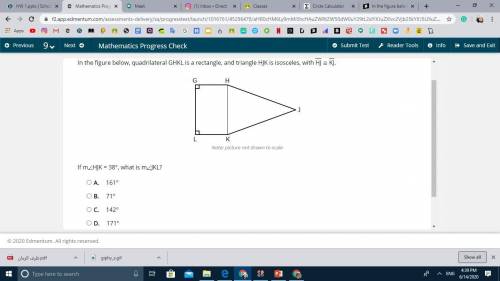 HELPPPPPPPPPPP ASAP!!!

In the figure below, quadrilateral GHKL is a rectangle, and triangle HJK i