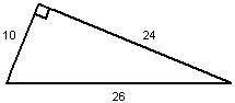 What expression represents the area of the triangle?

A. 1/2 × 10 × 24 
B. 1/2 × 10 × 26
C. 1/2 ×