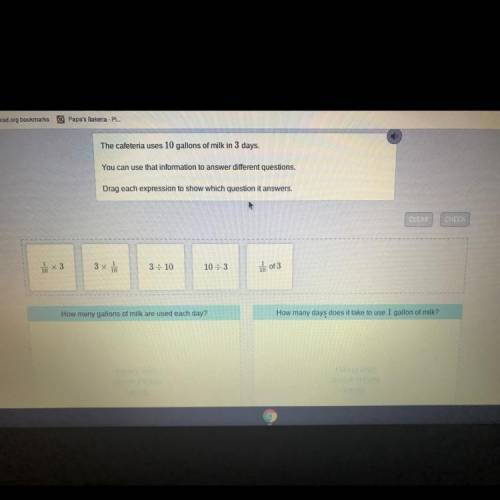 The cafeteria uses 10 gallons of milk in 3 days.

You can use that information to answer different