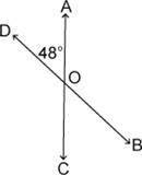 Find the measure of ∠COB in the figure. answers: A) 24° B) 48° C) 72° D) 132°