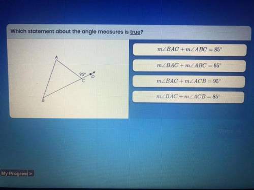 Which statement about the angle measures is true?