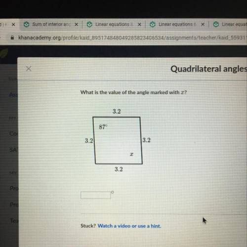 What is the value of the angle marked with I?
3.2
87°
3.2)
3.2
C
3.2