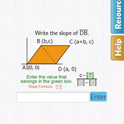 Write the slope of DB