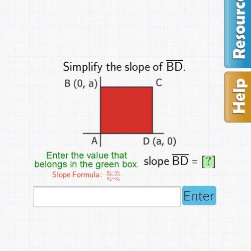 Simplify the slope of BD. Fast !!
