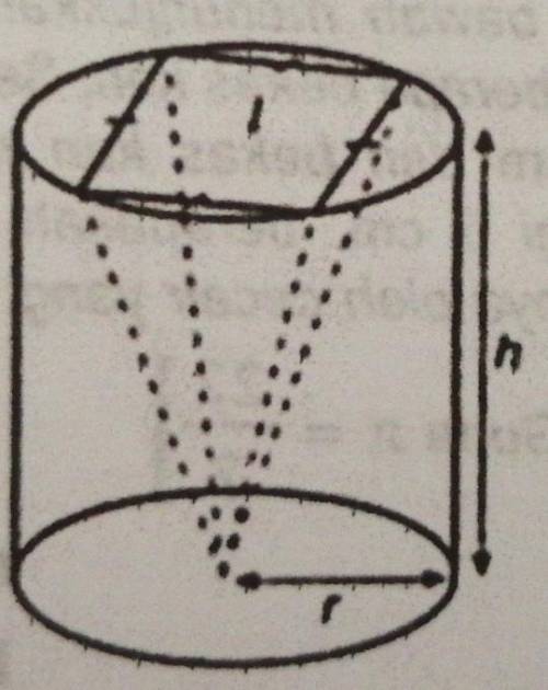 The diagram below shows a pyramid with a square base of side L m is removed from a cylinder with ra