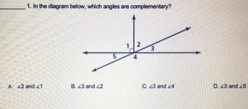 Which angles are complementary? please help
