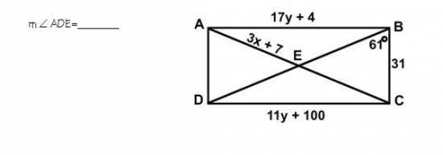 The figure shown below is a rectangle. Give the angle value (numerical, not the letters)