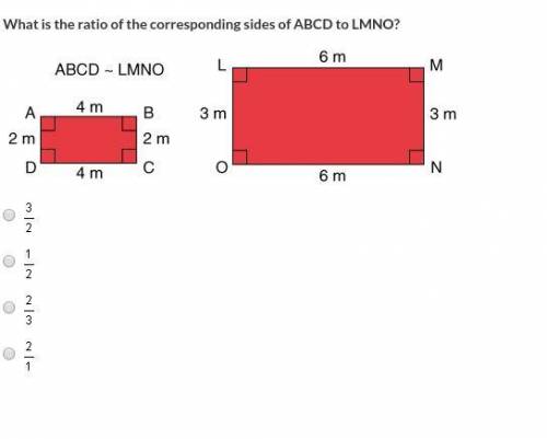 What is the ratio of the corresponding sides of ABCD to LMNO?