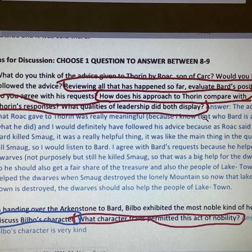 Please answer the questions circled in red colour...