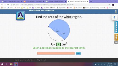 What is the area of the white region? Steps please and thank you!