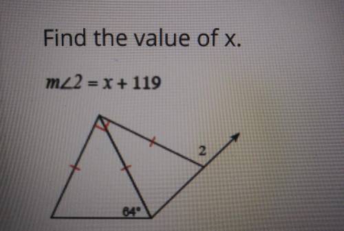 Find the value of x part 2