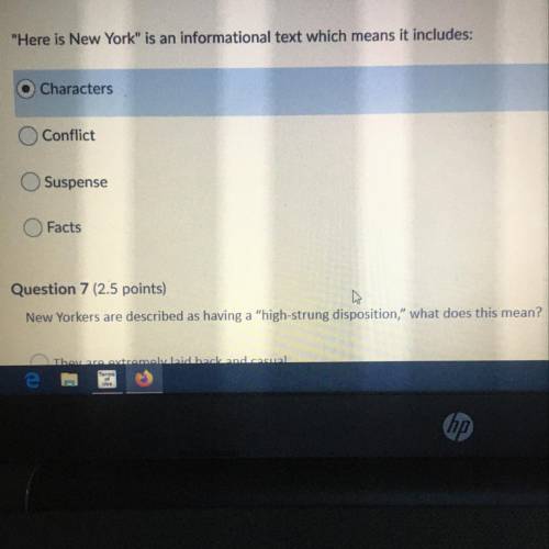 Help please 30 points 
Here is New York is an informational text which means it includes