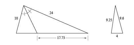 How do you calculate the length of an angle bisector when given all of the side lengths? If the len