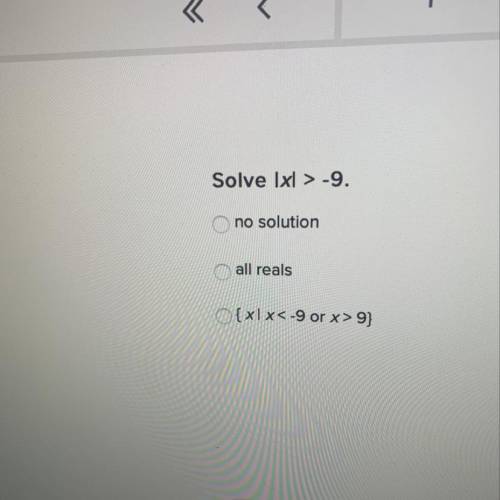 Solve Ixl > -9.
I would appreciate any help thanks!