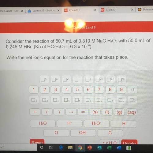 I need to know the net ionic equation with the given information in the photo.