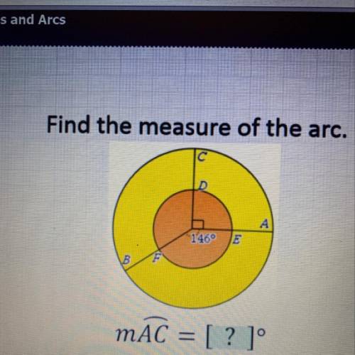 Find the measure of the arc. mAC=