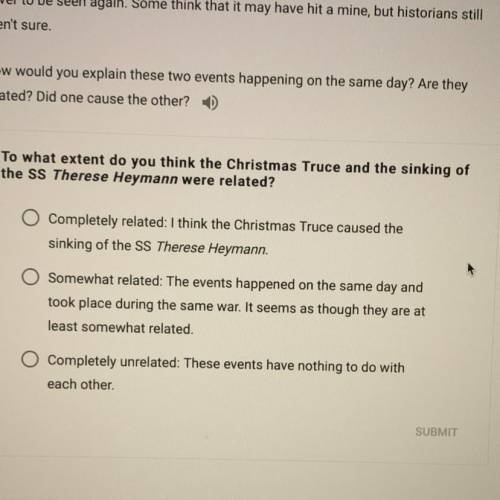 To what extent do you think the Christmas Truce and the sinking of

the SS Therese Heymann were re