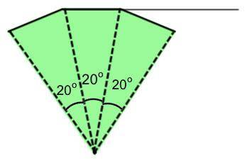 The diagram shows part of a regular polygon. The sides of this polygon subtend angles of 20° at the