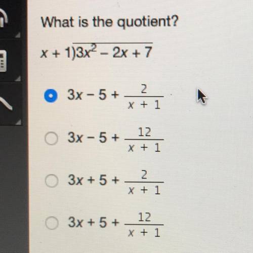 What is the quotient? 
x+1)3x^2-2x+7