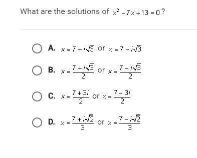 What are the solutions of x²-7x+13=0?