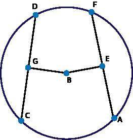 For circle B, BG = BE, BG is perpendicular to DC, and BE is perpendicular to FA. What conclusion ca