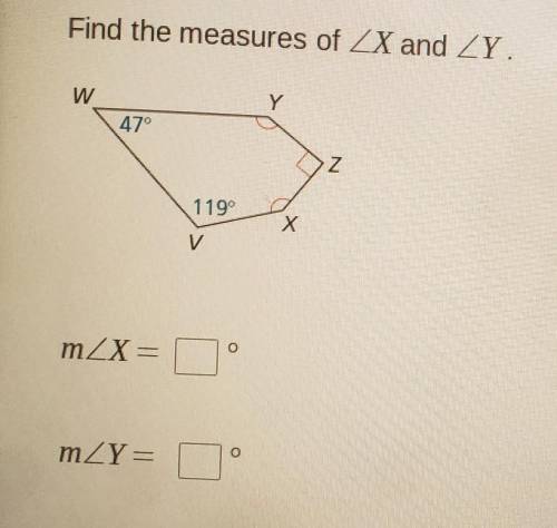 Find the measures of <x and <y with work plz