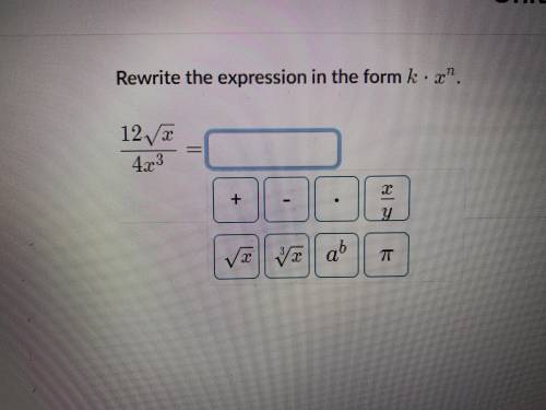 Rewrite the expression in the form of k*x^n
