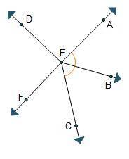 Which statement is true about the diagram? ∠DEF is a right angle. m∠DEA = m∠FEC ∠BEA ≅ ∠BEC Ray E B