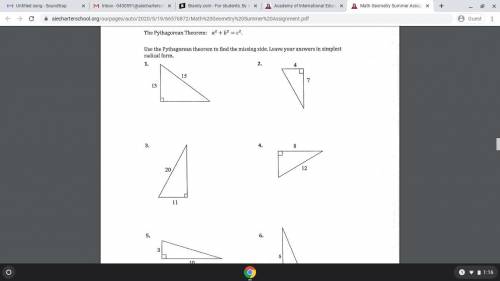 I have no idea what im doing, can someone please help me? ASAP Use the pythagorean theorem to f