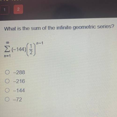 HELP ASAP 
what is the sum of the intimate geometric series