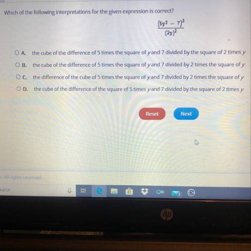W or the following interpretations for the given expression is correct?