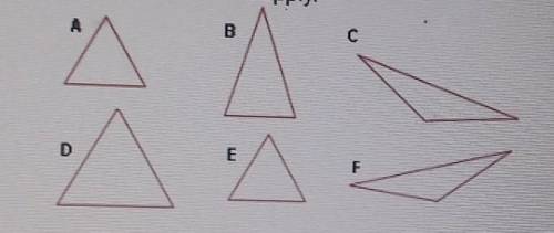 URGENT Plz help

which of these triangles appear not to be congruent to any others shown here? Che