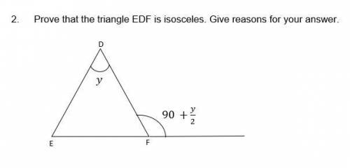 Prove that the triangle EDF is isosceles.Give reasons for your answer.
