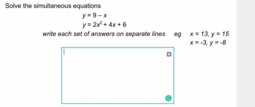 Help with solving simulatenous equations with 1 quadratic . question attached