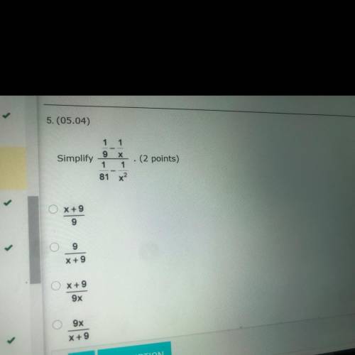 Simplify 1/9 - 1/x over 1/81 - 1/x^2