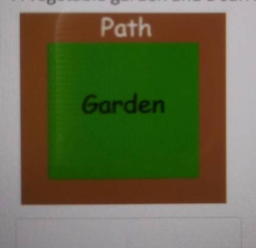a vegetable garden surrounding path are shaped like a square that together are 10 ft wide. The path