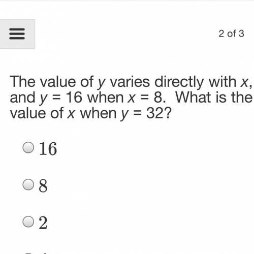 What is the value of x when y=31