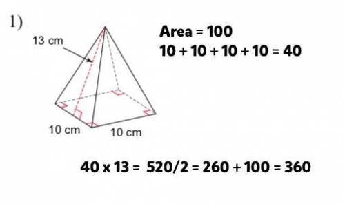 Find the surface area of the following shapes. Round to the nearest tenth if necessary. Is this c