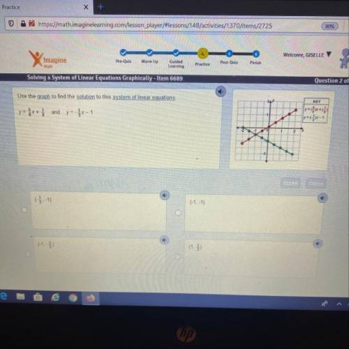 Use the graph to find the solution to this system of linear equations.
