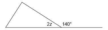 Determine the value of z in the figure answers: z = 40° z = 90° z = 20° z = 45°