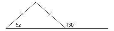 Determine the value of z in the figure answers: z = 50° z = 45° z = 10° z = 30°