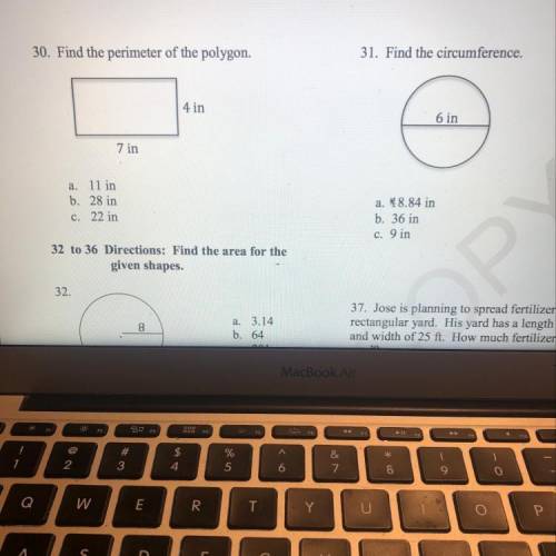 Need answers to 30 and 31