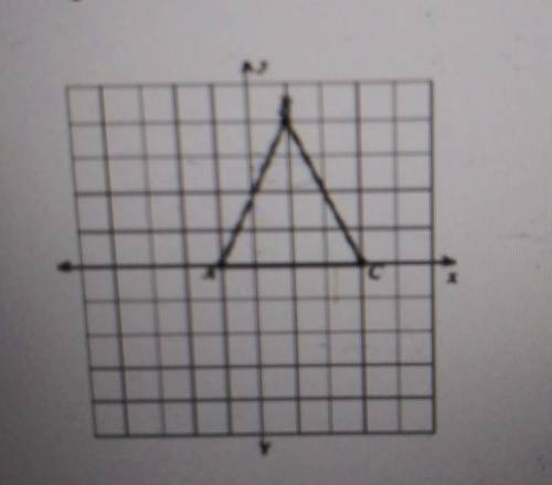 find a coordinate of B' after a 180° rotation of the triangle about the origin and then a reflectio