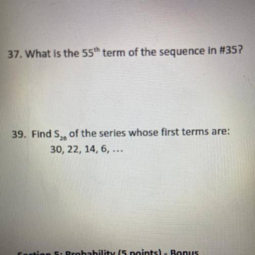 Find S20 of the series whose first terms are:
30, 22, 14, 6, ...